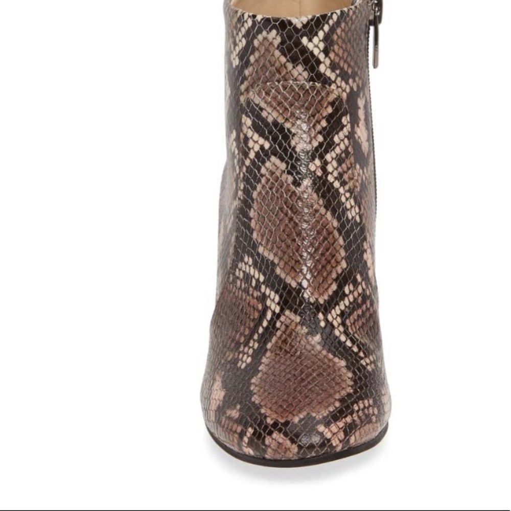 NEW Vince Camuto Taupe Snake Print Leather Bootie - Picture 4 of 14